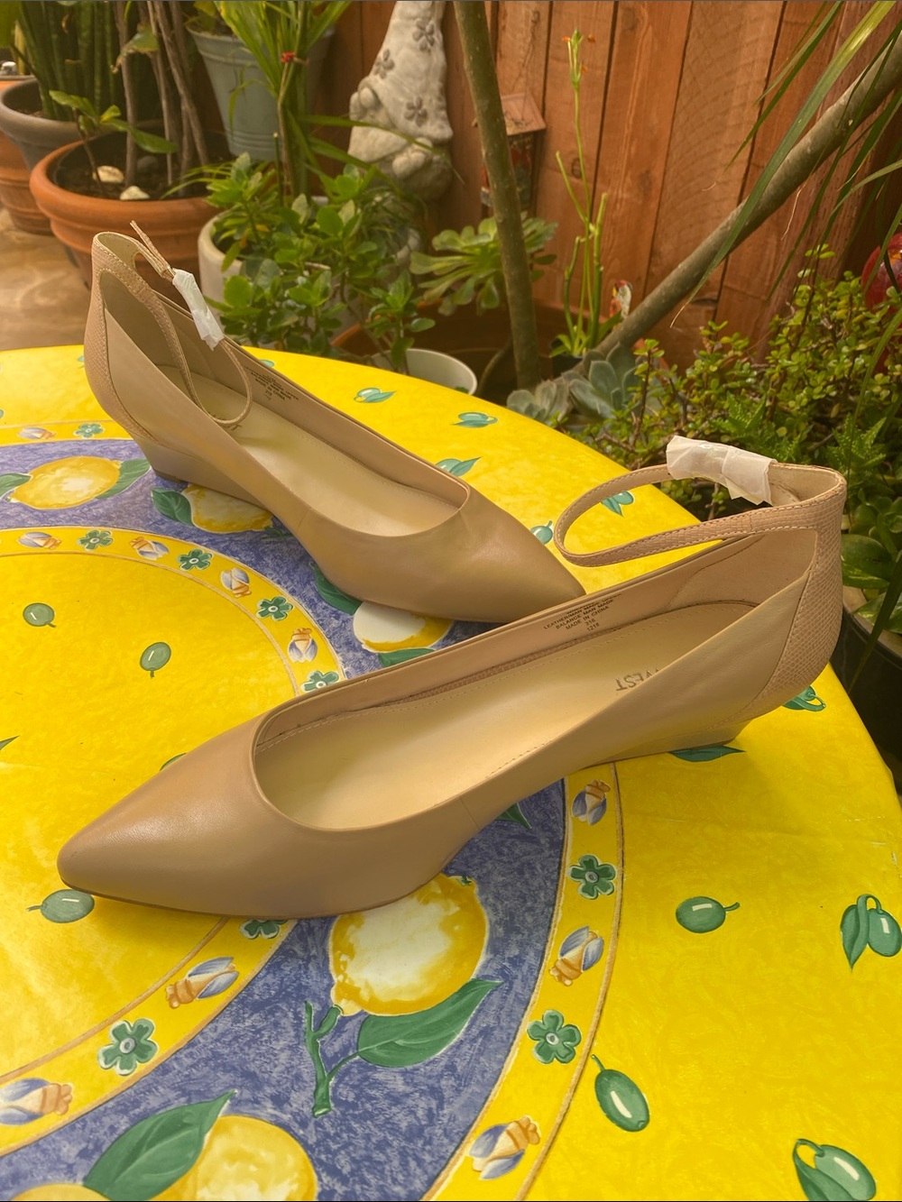 NINE WEST Women’s Beige Wedge Pumps - Classic Pointed Toe